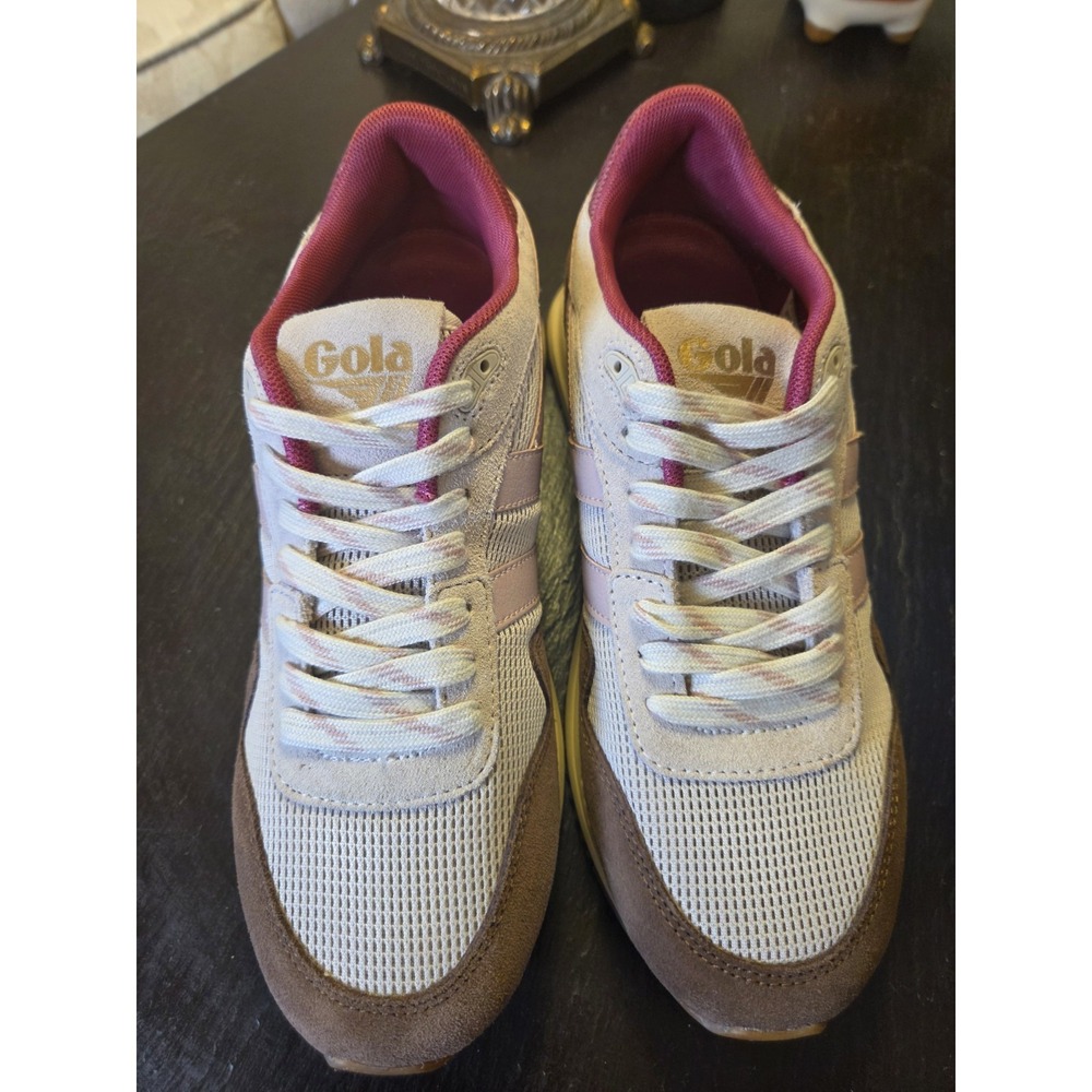 Gola Classics Wms Delta Suede Casual Sneakers Off White Pink Brown 7.5 NEW! $120 - Picture 3 of 13